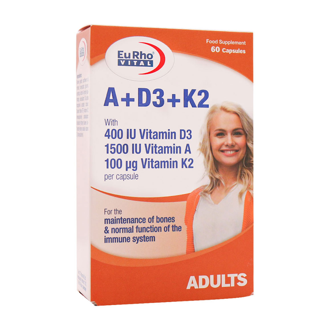 ویتامین آ و د3 و کا2 بسته 60 عددی