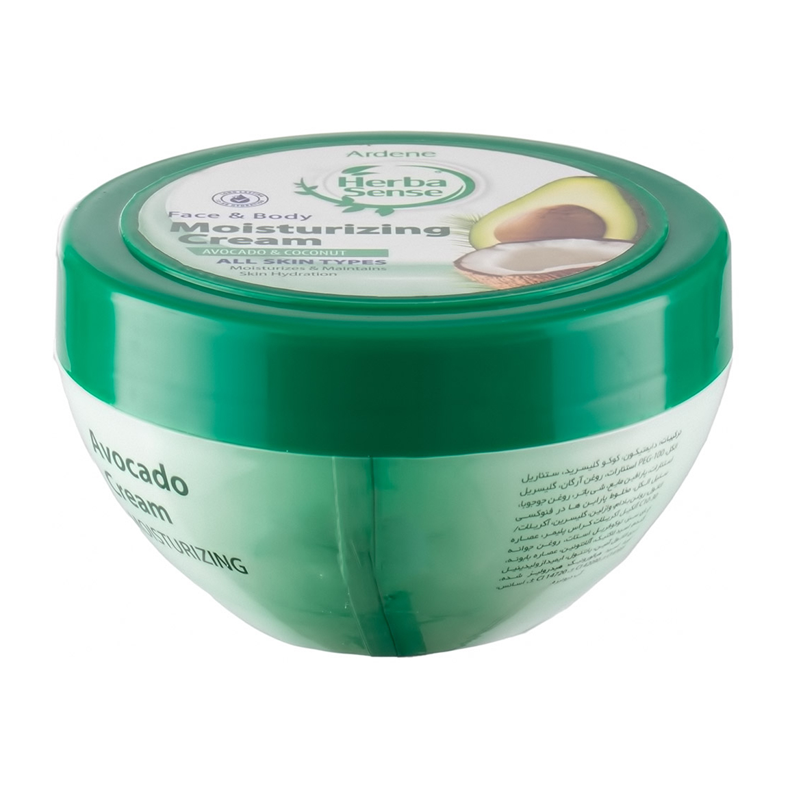 کرم مرطوب کننده صورت و بدن با رایحه نارگیل و آووکادو هرباسنس 150گرم