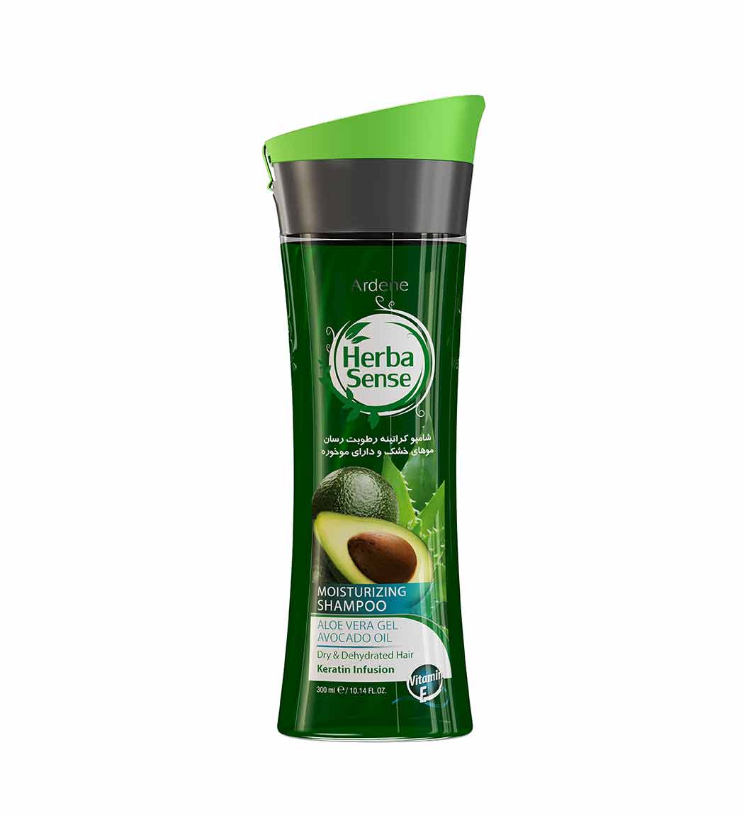 شامپو  کراتینه هرباسنس رطوبت رسان عصاره ژل آلوئه ورا و آووکادو