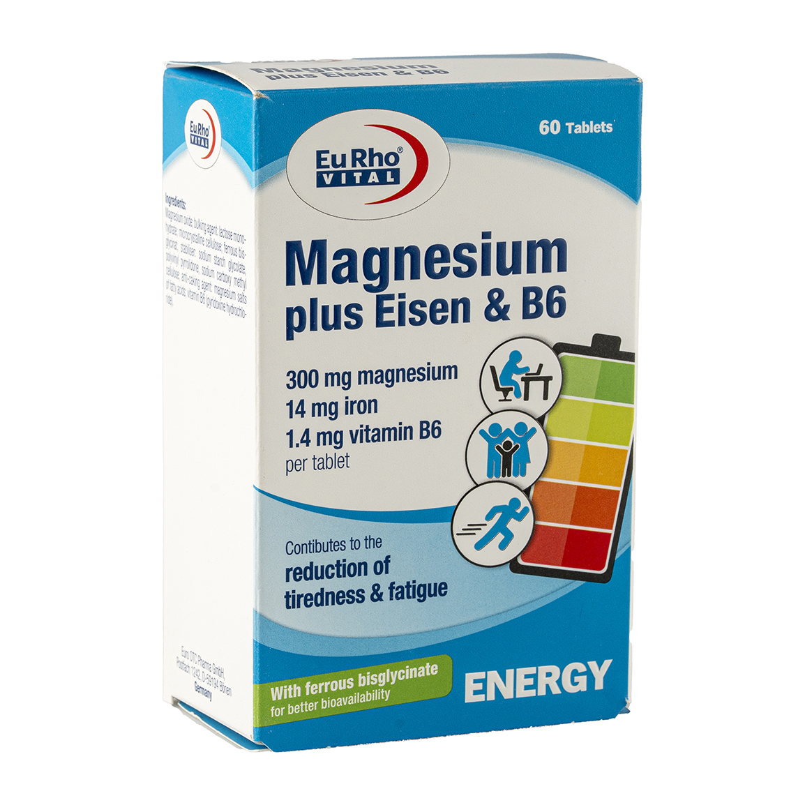 قرص منیزیم پلاس آیزن و ویتامین B6 بسته 60 عددی