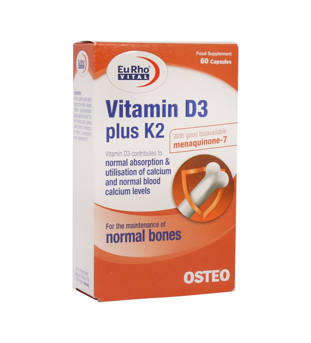 کپسول ویتامین D3 + K2 بسته 60 عددی