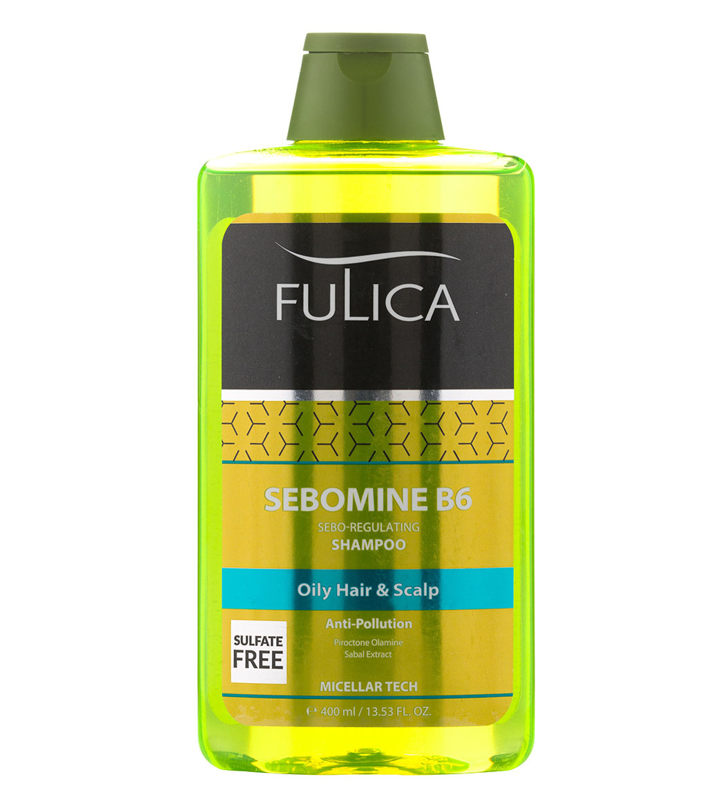 شامپو فاقد سولفات مدل Sebomine B6 مناسب موهای چرب 400میل